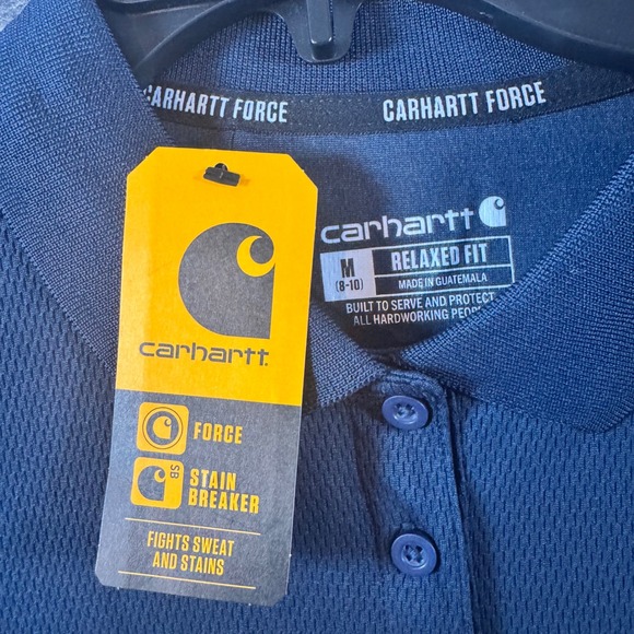 Carhartt Force Women Relaxed Fit Lightweight Pocket Polo Shirt Sz M NEW - Picture 3 of 9